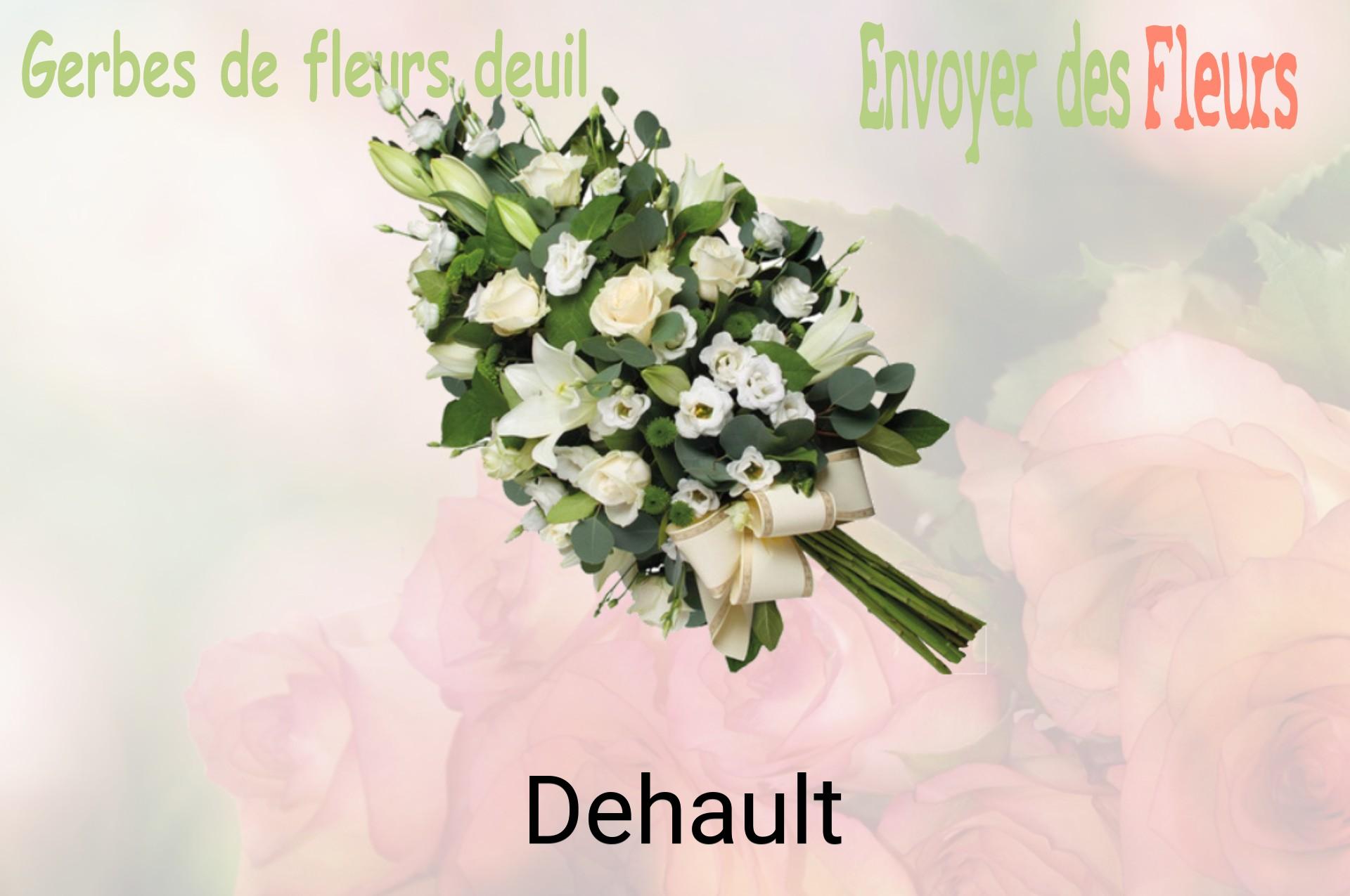 Gerbe de fleurs de deuil livrée à Dehault